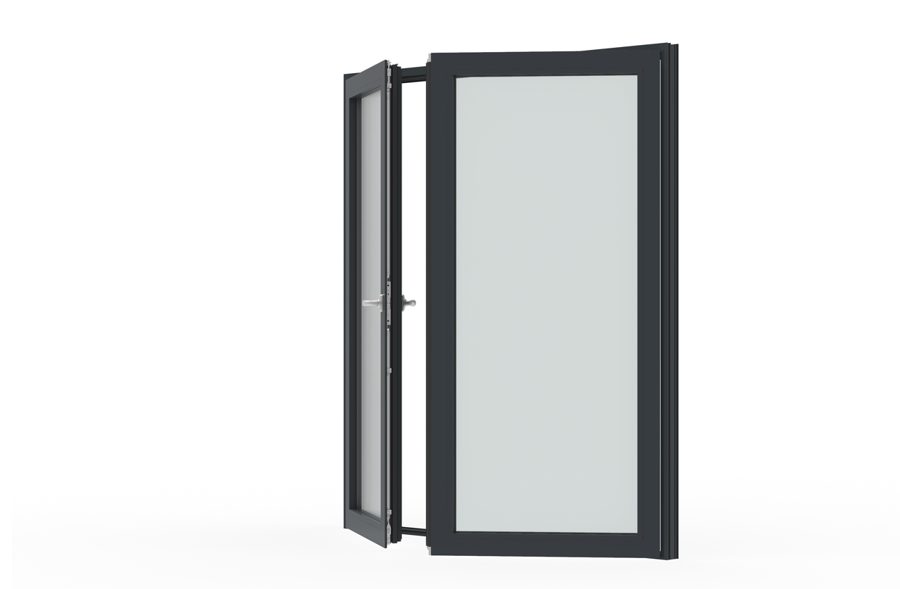W62 door leaf, open position, black frame